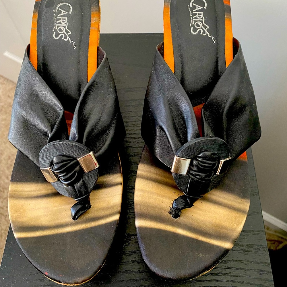Size 7 Carlos Santana cork platform shoes.